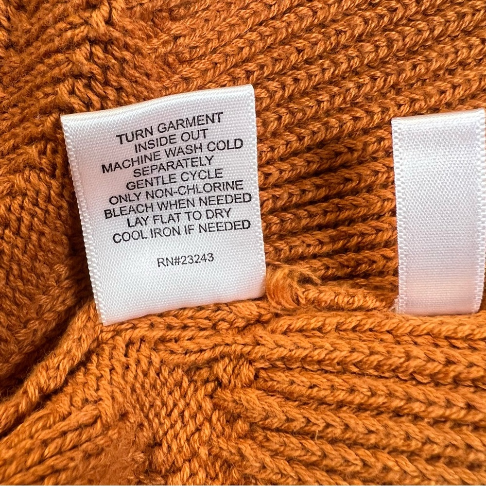 Happy Nature Sweater Dress Orange‎ Mock Neck Peplum Long Length Knit women's Lg - Picture 14 of 15